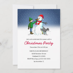Uitnodiging voor Kerstfeest om een Sneeuwman te Ma