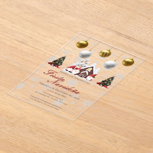 Uitnodiging voor kerstfeest Posada Navideña Acryl Uitnodigingen (Laagn)