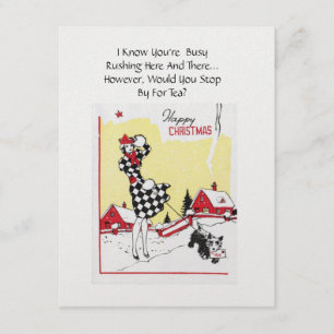 Uitnodiging voor kerstfeest Tea Party
