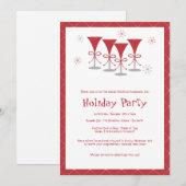 Uitnodiging voor kerstfeestdag Cocktail Party (Voorkant / Achterkant)