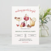 Uitnodiging voor kerstfeestdag Cocktail Party (Staand voorkant)