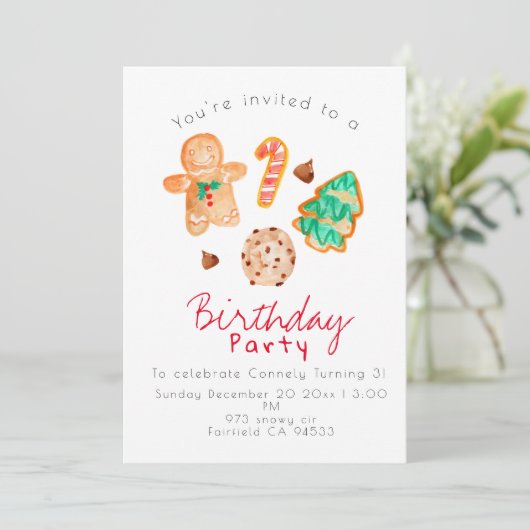 Uitnodiging voor kerstfeestdag kerstfeest kind (Staand voorkant)