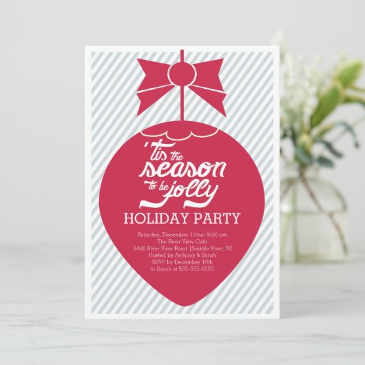 Uitnodiging voor kerstfeestdag met terugwerkende k (Staand voorkant)