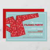Uitnodiging voor kerstfeestdag Pajama (Voorkant / Achterkant)