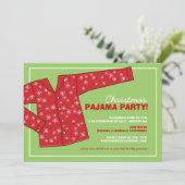 Uitnodiging voor kerstfeestdag Pajama (Staand voorkant)