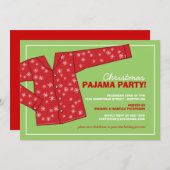 Uitnodiging voor kerstfeestdag Pajama (Voorkant / Achterkant)