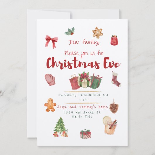 Uitnodiging voor kerstfeestdagen (Voorkant)