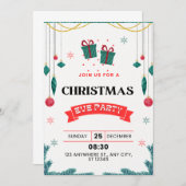 Uitnodiging voor kerstfeestdagen (Voorkant / Achterkant)