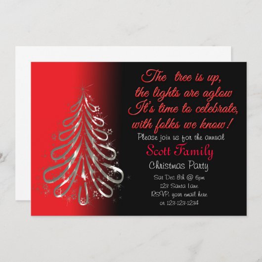 uitnodiging voor kerstfeestdagen (Voorkant / Achterkant)