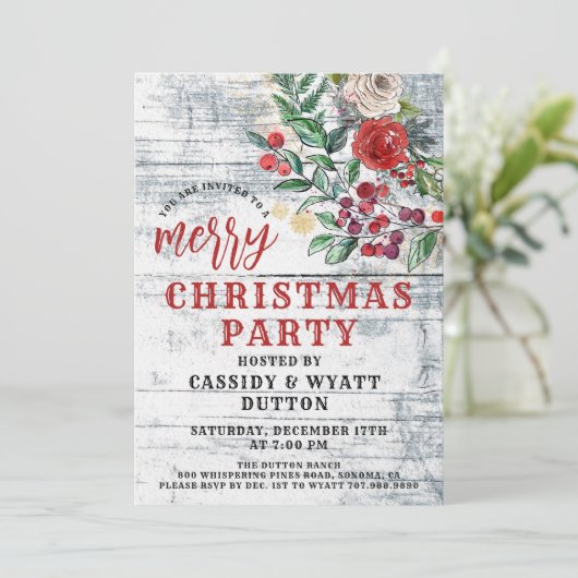 Uitnodiging voor kerstfeestdagen (Staand voorkant)