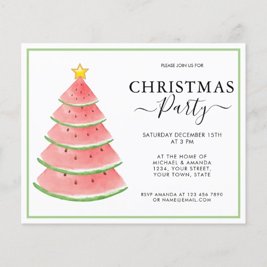 Uitnodiging voor kerstfeestdagen (Voorkant)