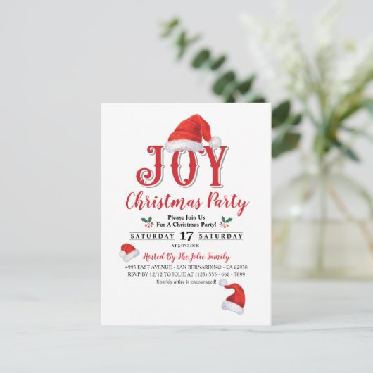 Uitnodiging voor kerstfeestdagen (Staand voorkant)