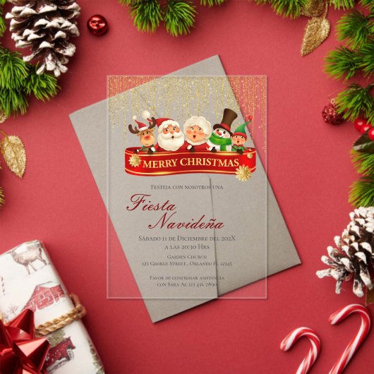 Uitnodiging voor kerstfeestdagen acryl uitnodigingen (Insity (Feestdagen))