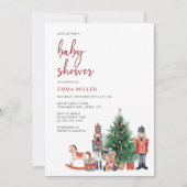 Uitnodiging voor kerstfeestdagen Baby shower (Voorkant)
