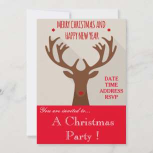 Uitnodiging voor kerstfeestdagen bij rendieren