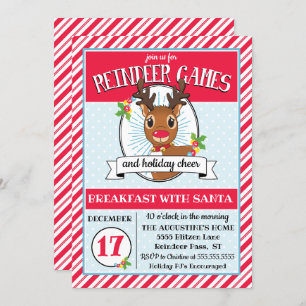 Uitnodiging voor kerstfeestdagen bij rendieren