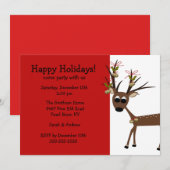 Uitnodiging voor kerstfeestdagen in de rendiervaka (Voorkant / Achterkant)
