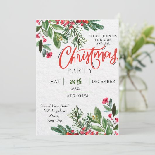 Uitnodiging voor kerstfeestdagen in Griekenland (Staand voorkant)