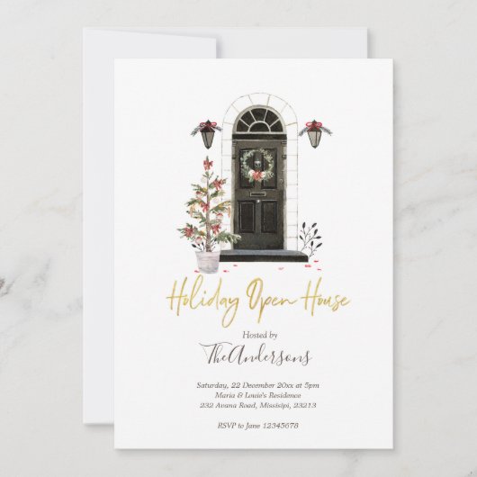 Uitnodiging voor kerstfeestdagen in het Open House (Voorkant)