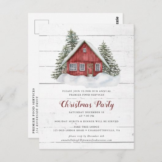 Uitnodiging voor kerstfeestdagen in Roustië (Voorkant / Achterkant)