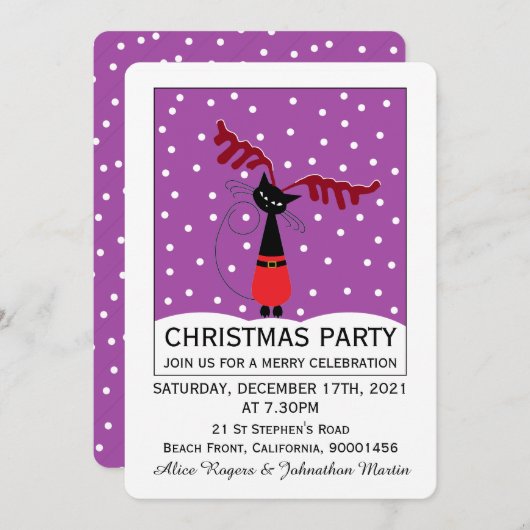 Uitnodiging voor kerstfeestdagen met rendieren (Voorkant / Achterkant)