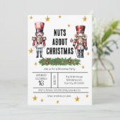 Uitnodiging voor kerstfeestdagen met warenblazers (Staand voorkant)