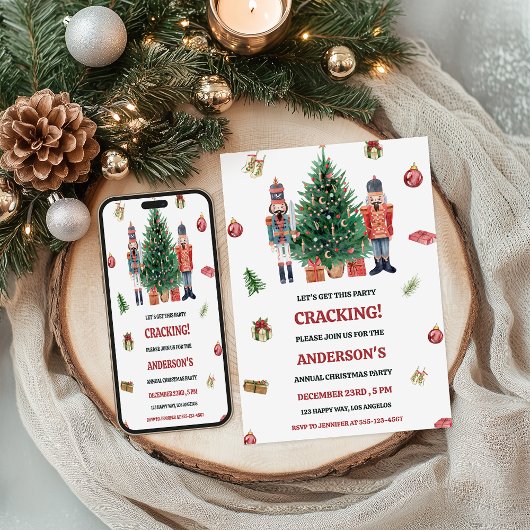 Uitnodiging voor kerstfeestdagen met warenblazers