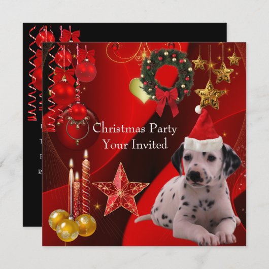 Uitnodiging voor kerstfeestdagen Pet (Voorkant / Achterkant)