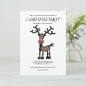 Uitnodiging voor kerstfeestdagen Rudolphs (Staand voorkant)