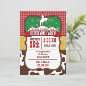 Uitnodiging voor kerstfeestdagen voor Cowboy (Staand voorkant)