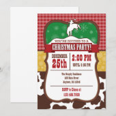 Uitnodiging voor kerstfeestdagen voor Cowboy (Voorkant / Achterkant)