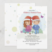 Uitnodiging voor kerstfeestdagen voor kinderen (Voorkant / Achterkant)