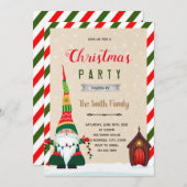 Uitnodiging voor kerstfeestelijke feestdag (Voorkant / Achterkant)