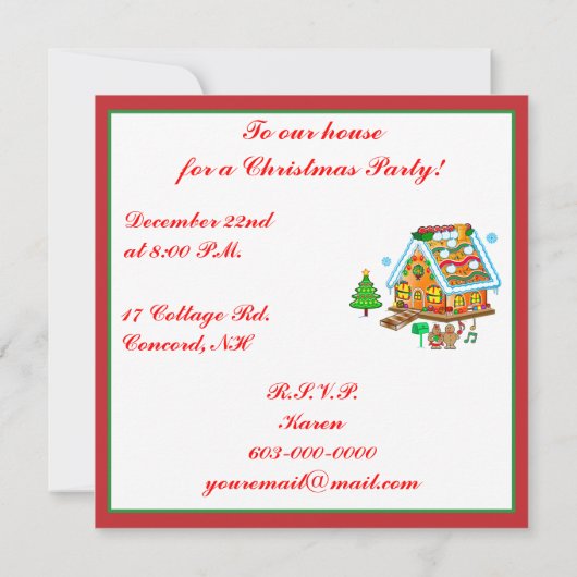 Uitnodiging voor kerstfeestfeest (Achterkant)