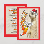 Uitnodiging voor kerstfeestfeest van Meerkat (Voorkant / Achterkant)