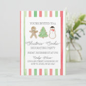 Uitnodiging voor kerstkoekjesDecoratieve Partij (Staand voorkant)