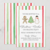 Uitnodiging voor kerstkoekjesDecoratieve Partij (Voorkant / Achterkant)