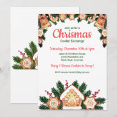 Uitnodiging voor kerstkoekjesuitwisseling (Voorkant / Achterkant)