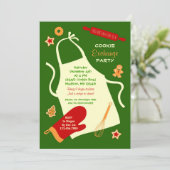 Uitnodiging voor kerstkoekjesuitwisseling (Staand voorkant)