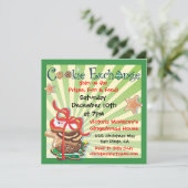 Uitnodiging voor kerstkoekjesuitwisseling (Staand voorkant)