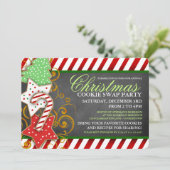 Uitnodiging voor kerstkoekjeswisselaar (Staand voorkant)