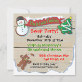 Uitnodiging voor kerstkoekjeswisselaar (Voorkant)