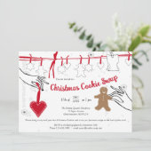 Uitnodiging voor kerstkoekjeswisselaar (Staand voorkant)