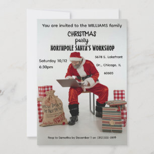 Uitnodiging voor Kerstmannen werkplaatsfeest