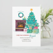 Uitnodiging voor kerstmis Brunch (Staand voorkant)