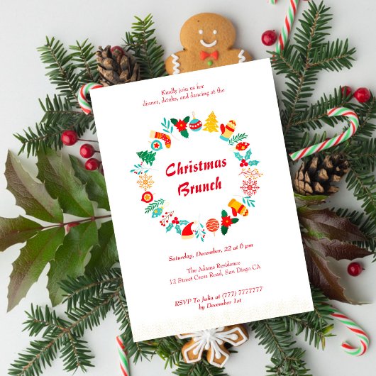 Uitnodiging voor kerstmis Brunch