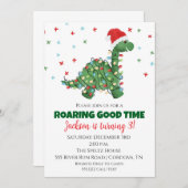Uitnodiging voor kerstmis Dinosaur Birthday (Voorkant / Achterkant)
