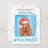 Uitnodiging voor kerstmis Irish Setter (Voorkant)