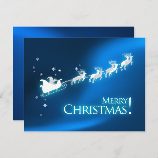 Uitnodiging voor Kerstmis met blauw Slaapblauw (Voorkant / Achterkant)