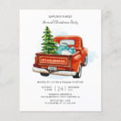  uitnodiging voor kerstmis met Red Truck (Voorkant)